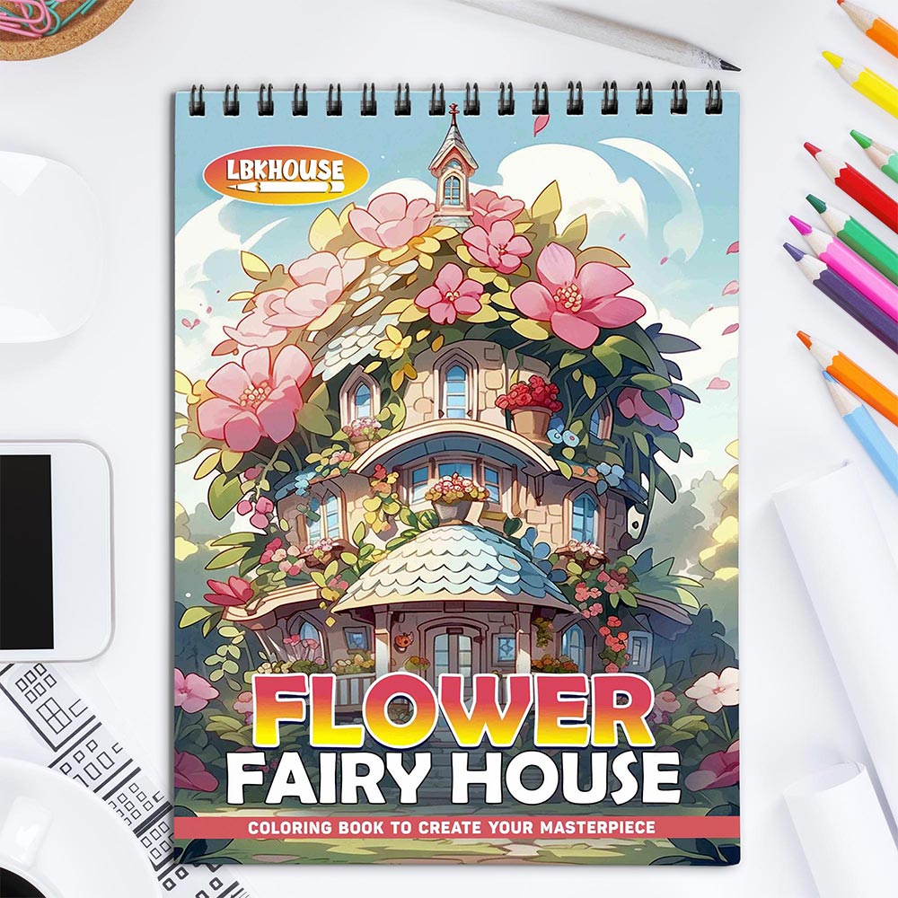 LBKHOUSE Flower Fairy House Coloring Book for Adult
