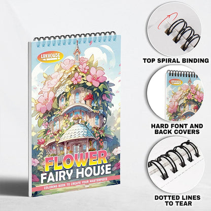 LBKHOUSE Flower Fairy House Coloring Pages for Adult