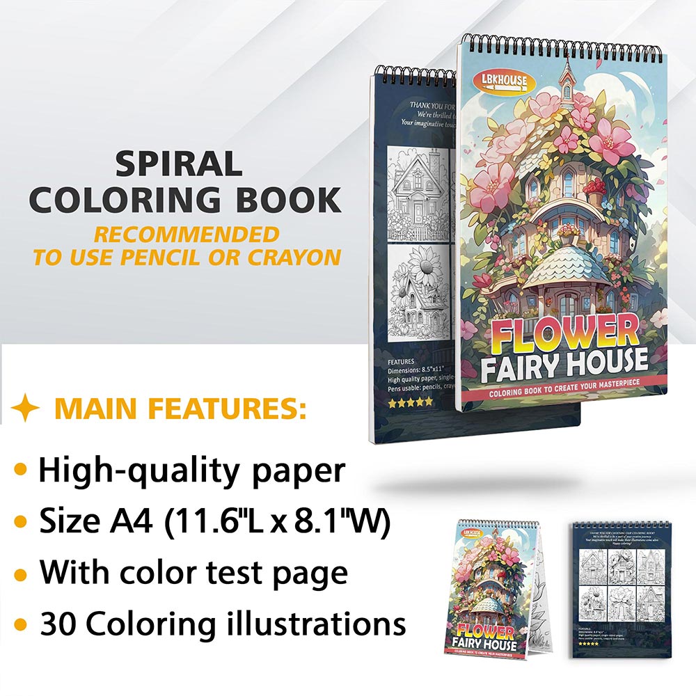 LBKHOUSE Flower Fairy House Coloring Sheets for Adult