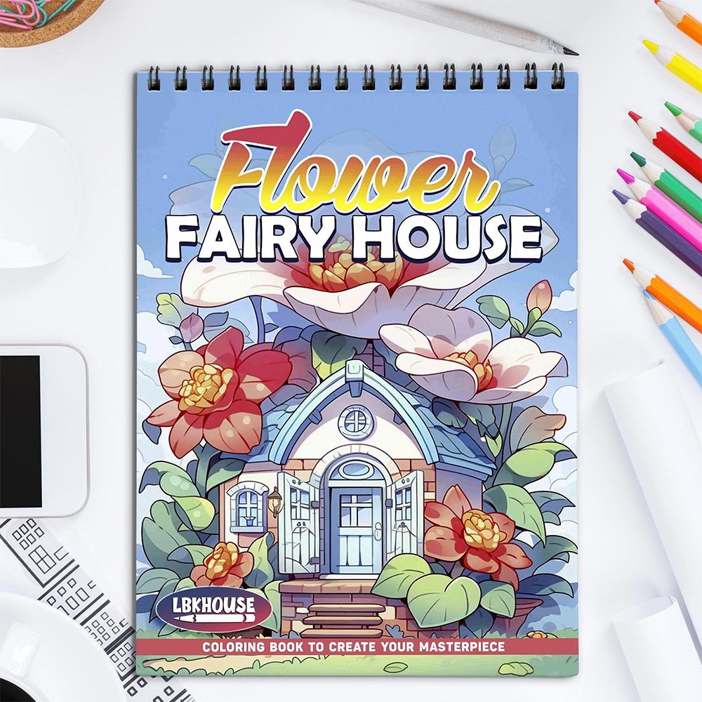 LBKHOUSE Flower Fairy House Coloring Book for Adults