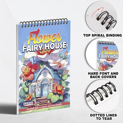 LBKHOUSE Flower Fairy House Coloring Pages for Adults