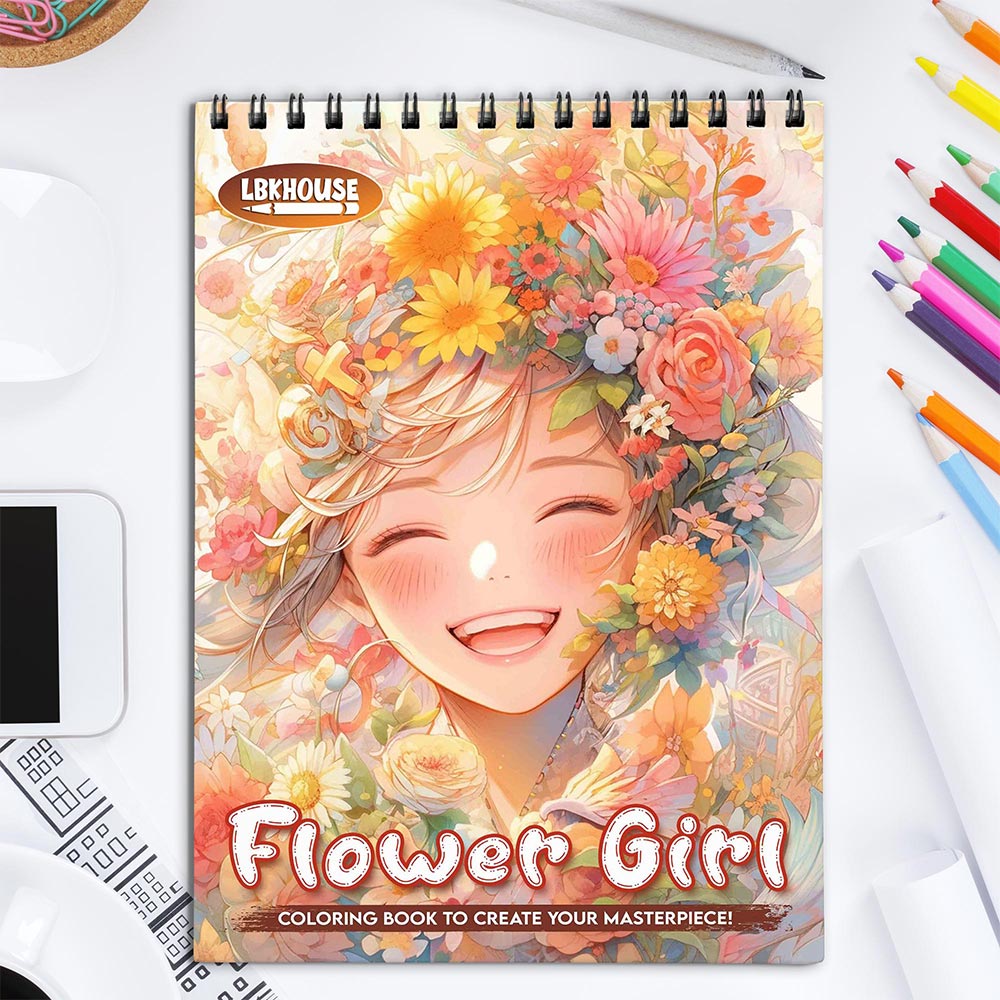 LBKHOUSE Flower Girl Coloring Book for Adult