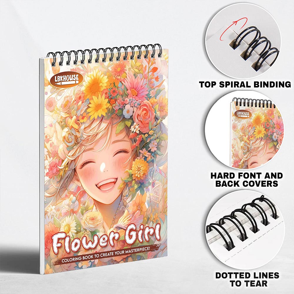 LBKHOUSE Flower Girl Coloring Pages for Adult