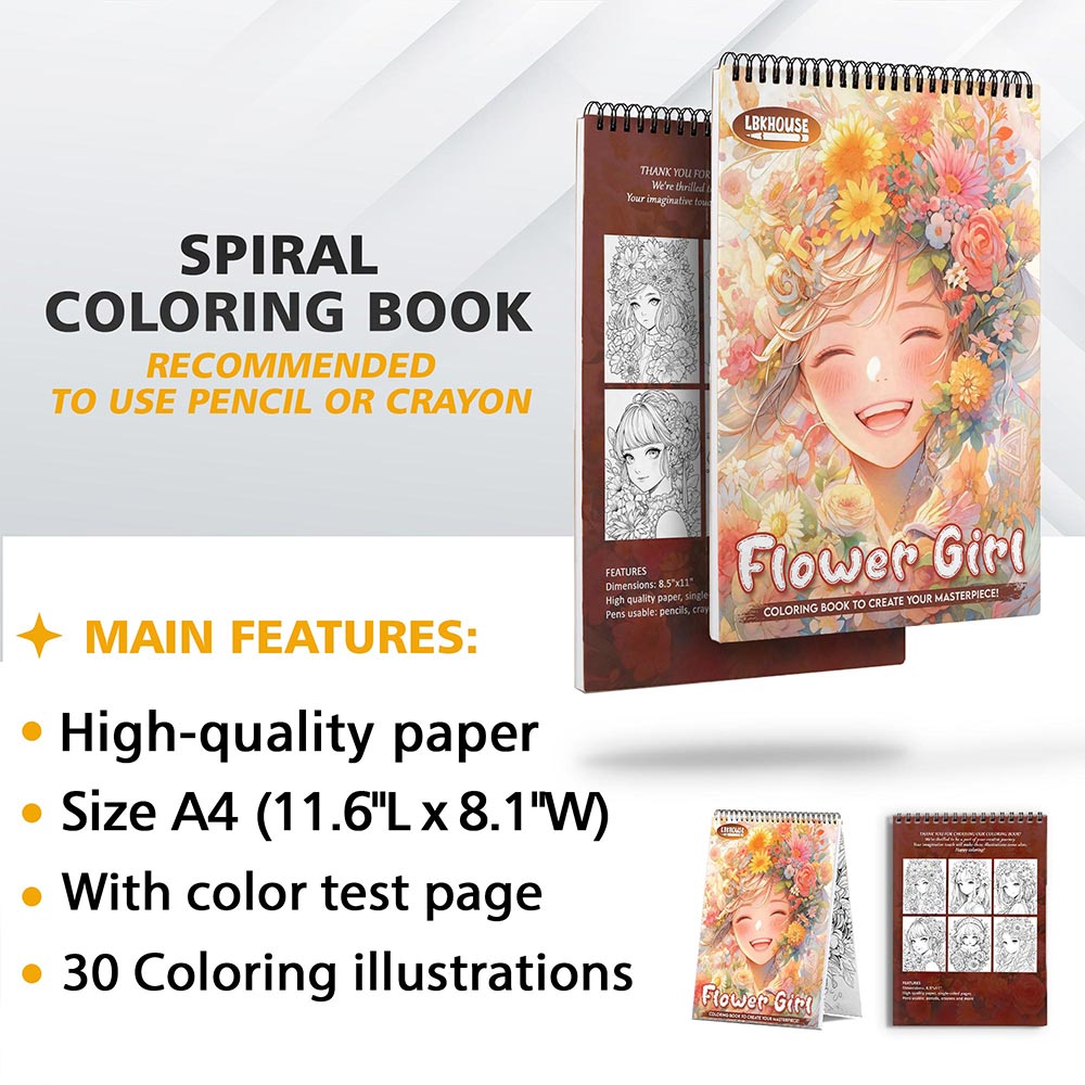 LBKHOUSE Flower Girl Coloring Sheets for Adult