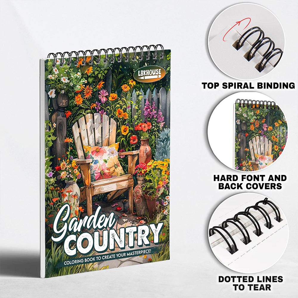 LBKHOUSE Garden Country Coloring Pages for Adults