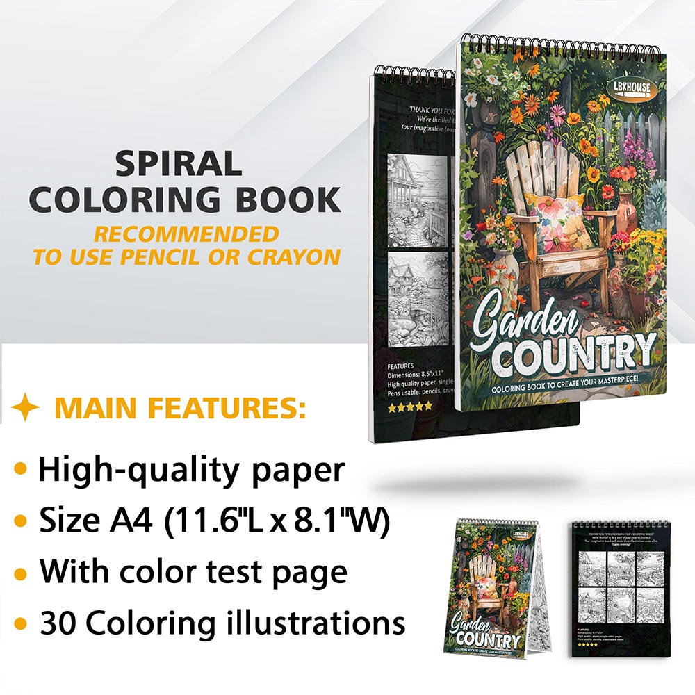 LBKHOUSE Garden Country Coloring Sheets for Adults