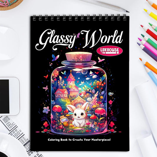 LBKHOUSE Glassy World Coloring Book for Adult