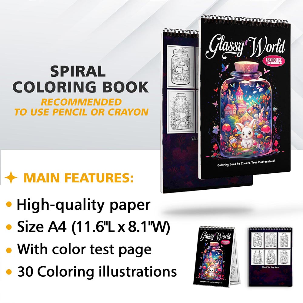 LBKHOUSE Glassy World Coloring Sheets for Adult