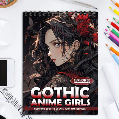 LBKHOUSE Gothic Anime Girls Coloring Book for Adult