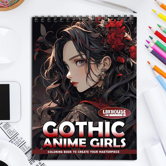 LBKHOUSE Gothic Anime Girls Coloring Book for Adult