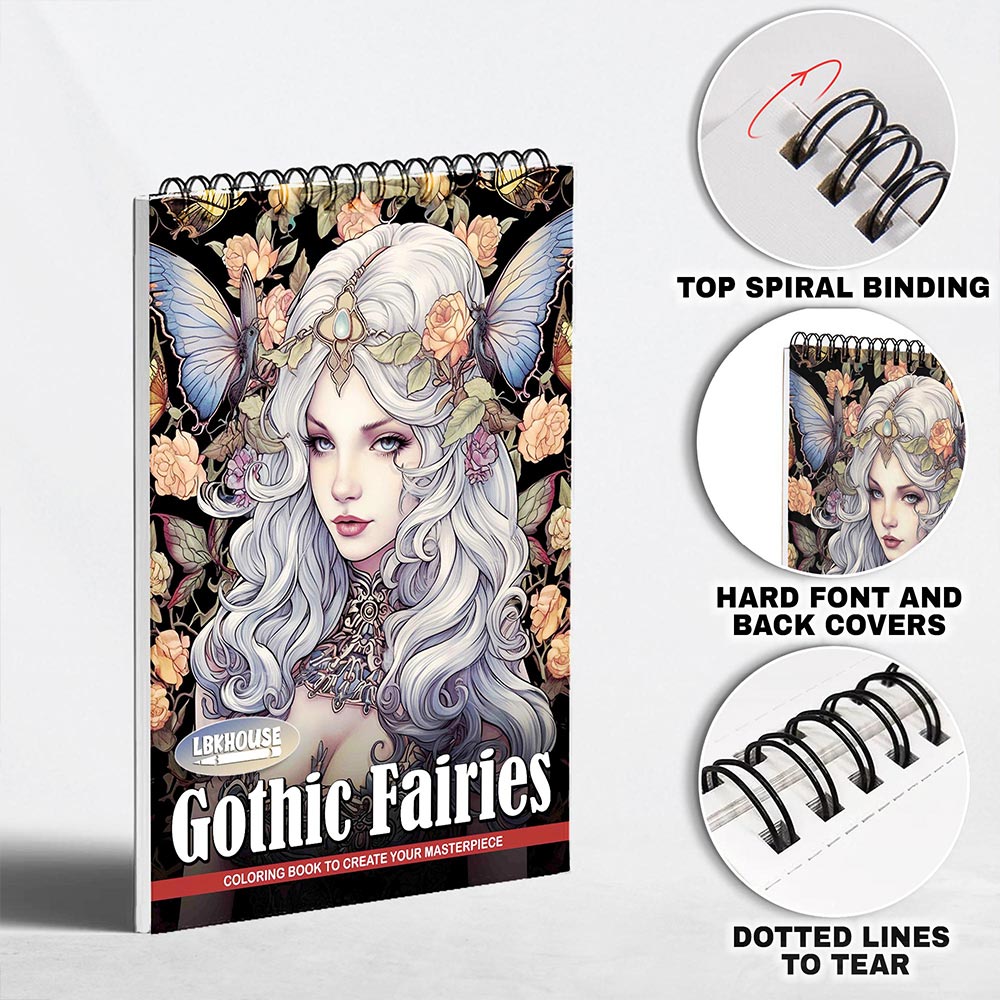 LBKHOUSE Gothic Fairies Coloring Pages for Adult