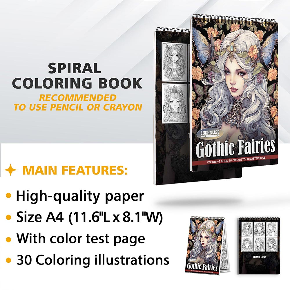 LBKHOUSE Gothic Fairies Coloring Sheets for Adult