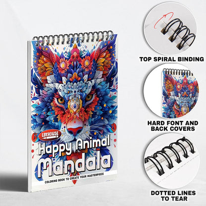 LBKHOUSE Happy Animals Mandala Coloring Pages for Adults