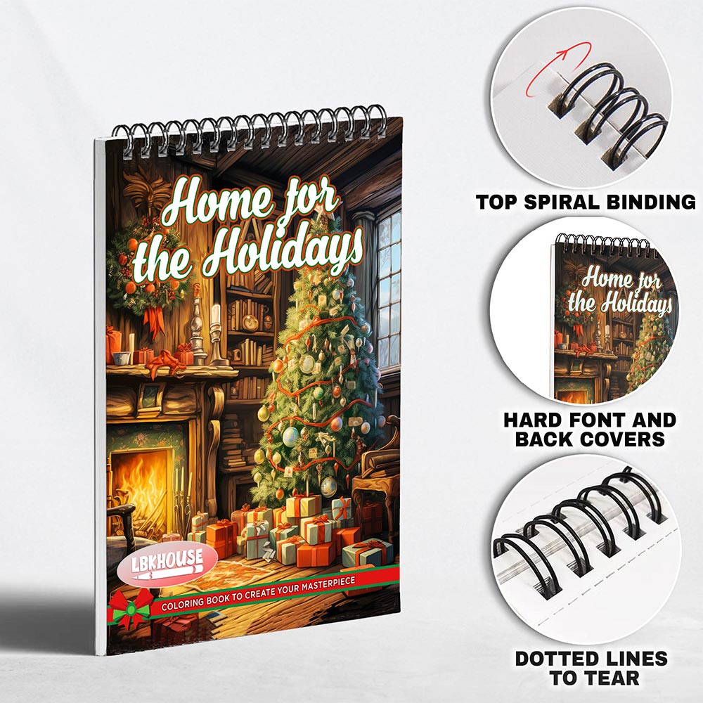 LBKHOUSE Home for the Holidays Coloring Pages For Adults