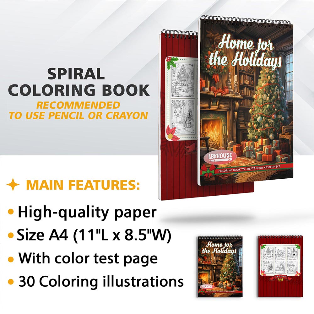 LBKHOUSE Home for the Holidays Coloring Sheets For Adults