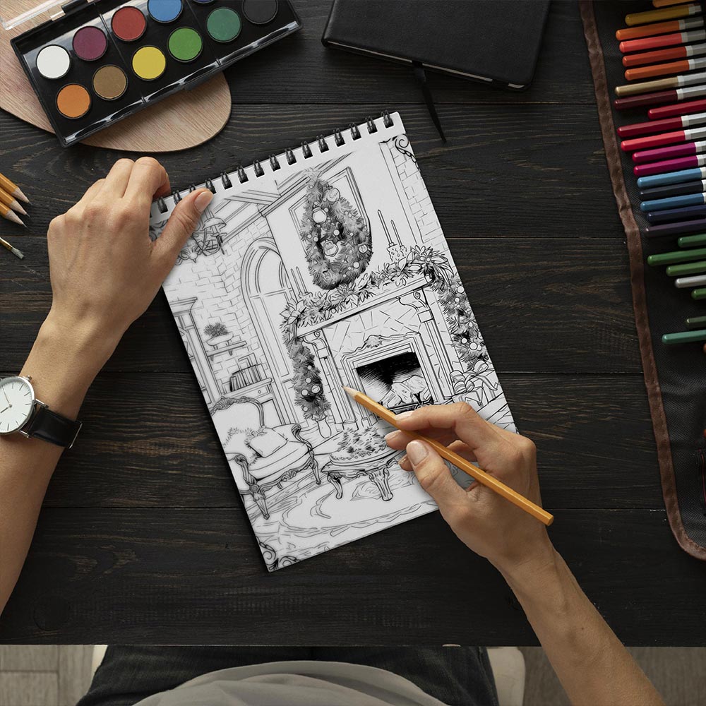 LBKHOUSE Home for the Holidays Coloring Book Spiral Bound For Adults