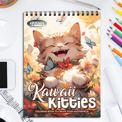 LBKHOUSE Kawaii Kitties Coloring Book for Adults
