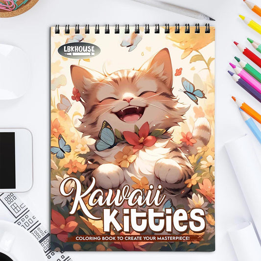 LBKHOUSE Kawaii Kitties Coloring Book for Adults