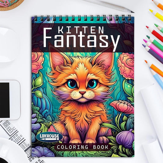 LBKHOUSE Kitten Fantasy Coloring Book for Adult