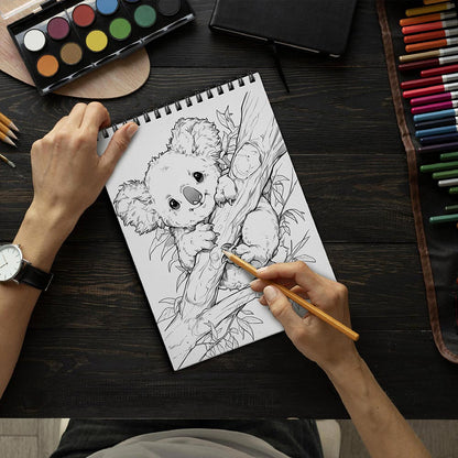 LBKHOUSE Koala Coloring Book Spiral Bound for Adult