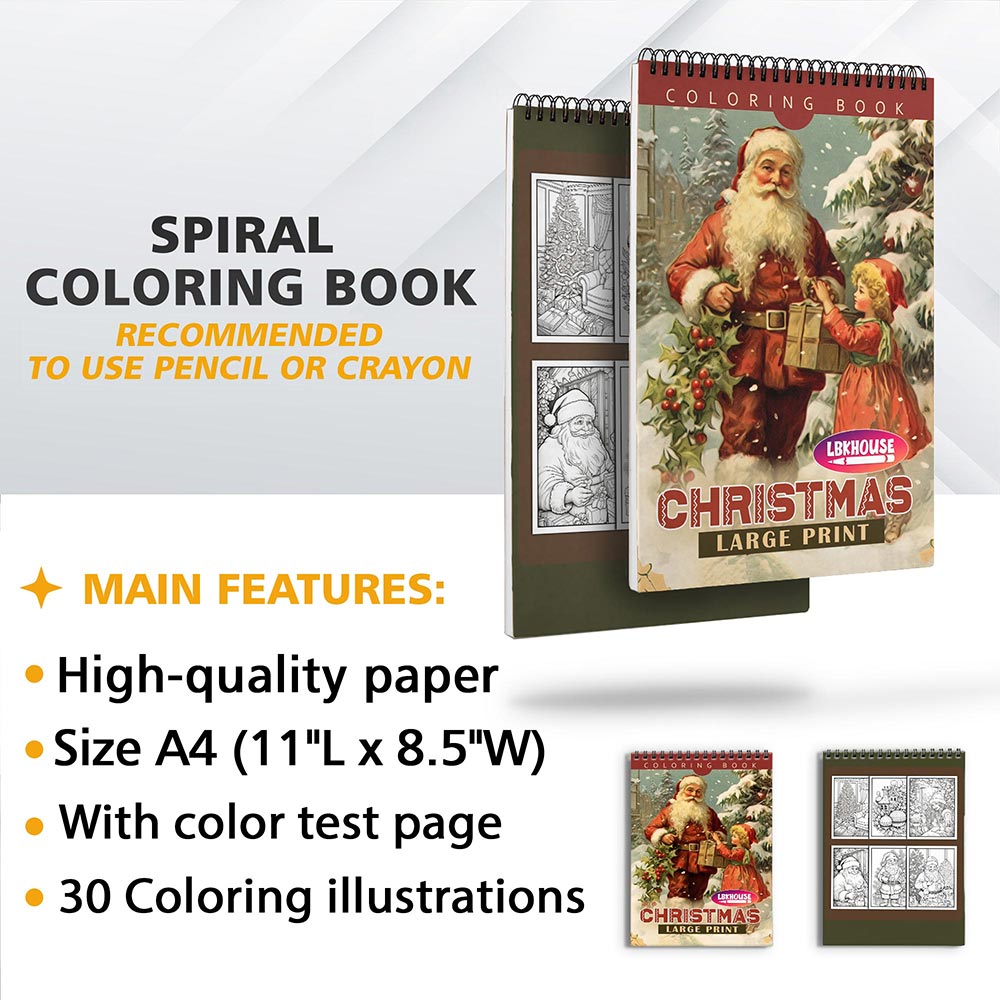 LBKHOUSE Large Print Christmas Coloring Sheets for Adults