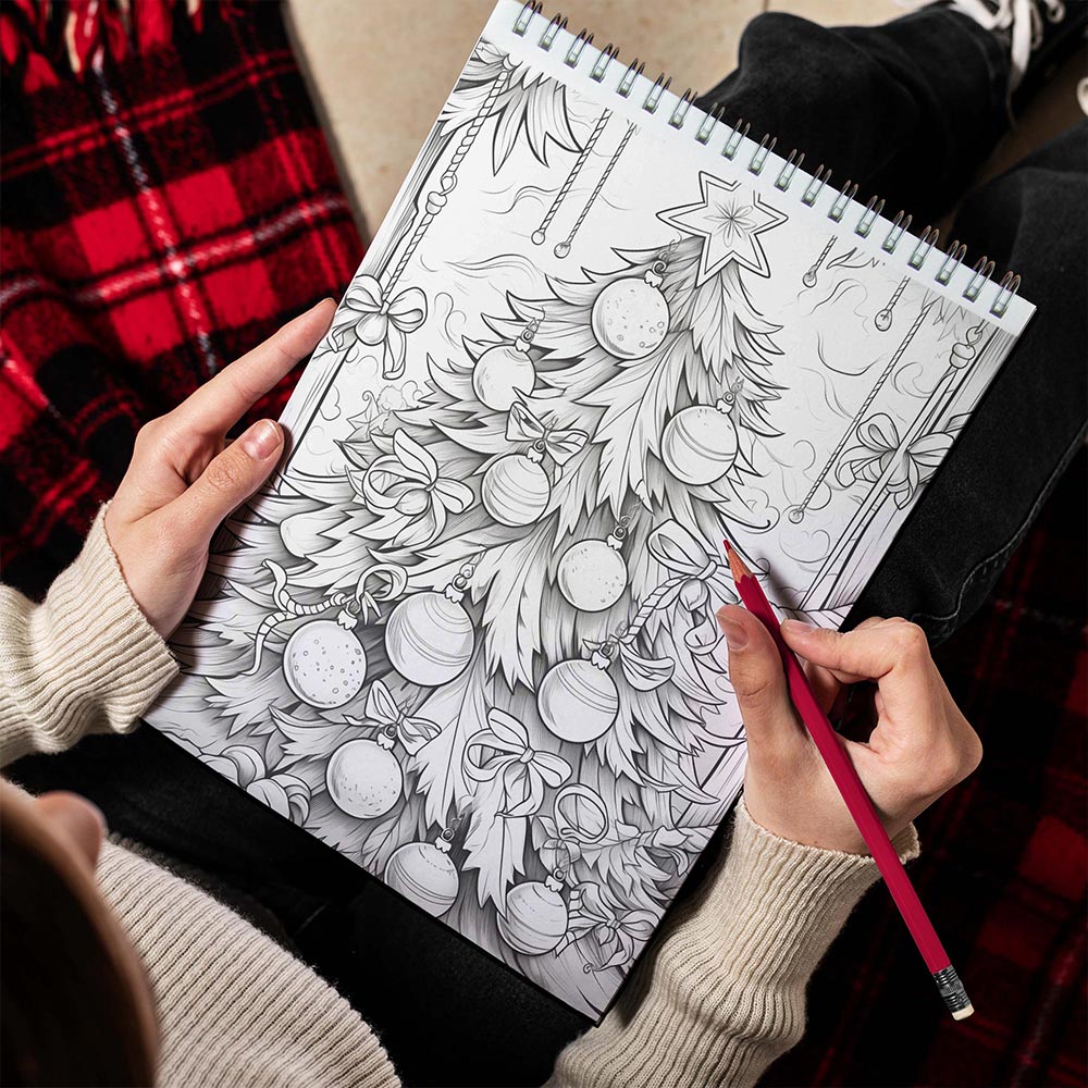 LBKHOUSE Large Print Christmas Spiral Bound Coloring Book for Adults
