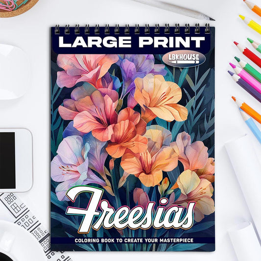 LBKHOUSE Large Print Freesias Coloring Book for Adults
