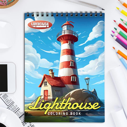 LBKHOUSE Lighthouse Coloring Book for Adult