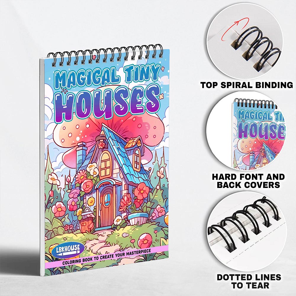 LBKHOUSE Magical Tiny Houses Coloring Pages for Adults