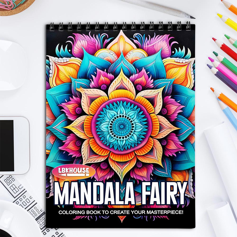 LBKHOUSE Mandala Fairy Coloring Book for Adult