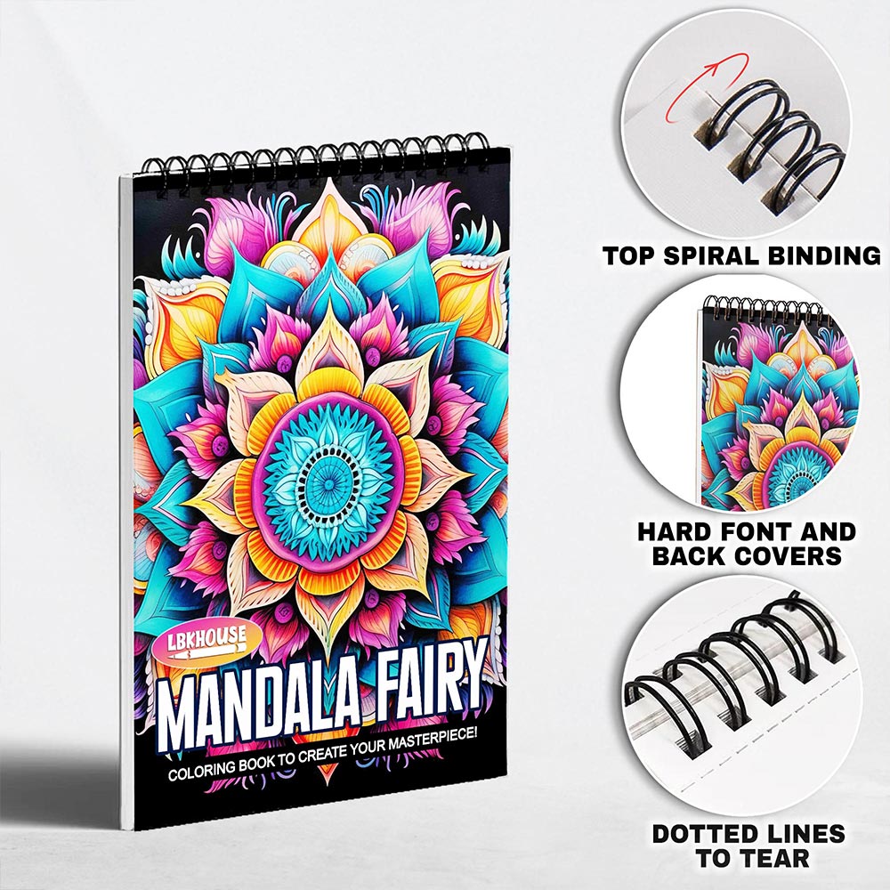 LBKHOUSE Mandala Fairy Coloring Pages for Adult