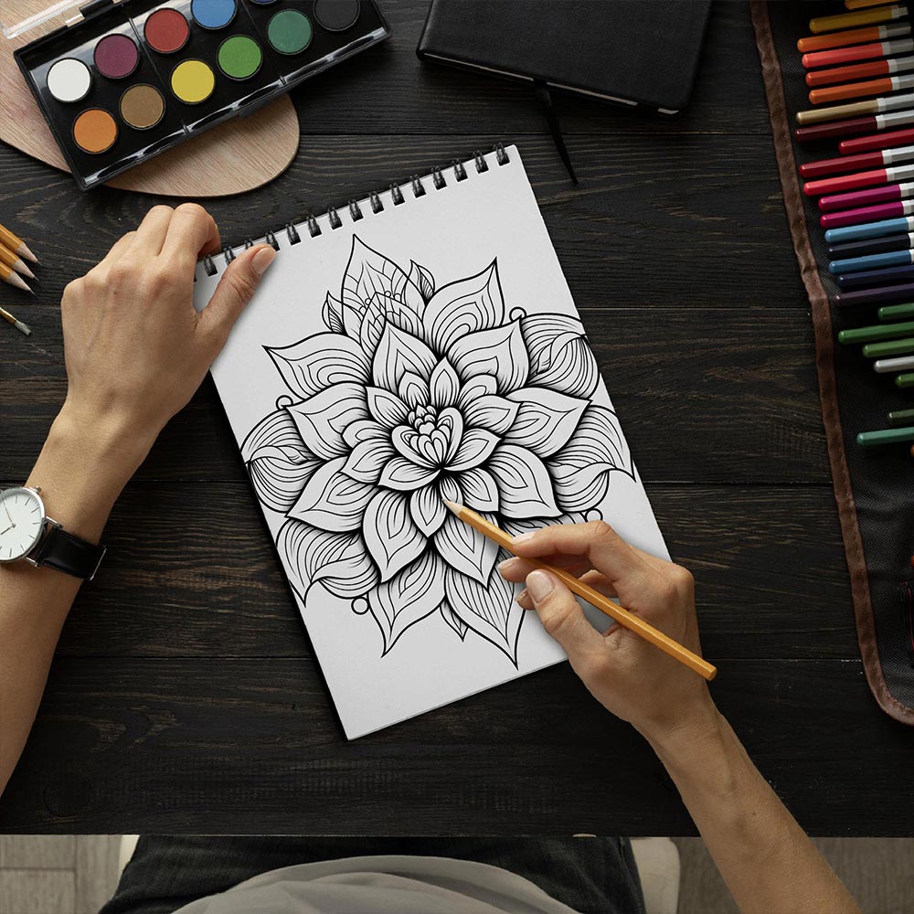 LBKHOUSE Mandala Fairy Coloring Book Spiral Bound for Adult