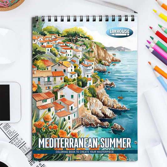 LBKHOUSE Mediterranean Summer Coloring Book for Adult