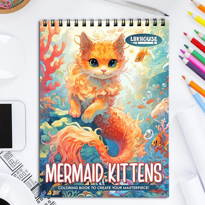 LBKHOUSE Mermaid Kittens Coloring Book for Adult