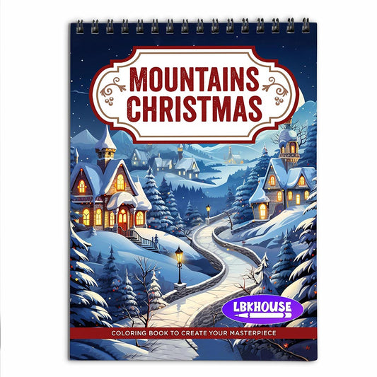 LBKHOUSE Mountains Christmas Coloring Book For Adults