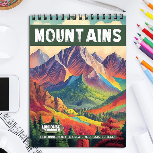 LBKHOUSE Mountains Coloring Book for Adult