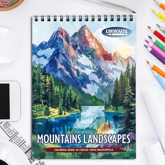 LBKHOUSE Mountains Landscapes Coloring Book for Adult