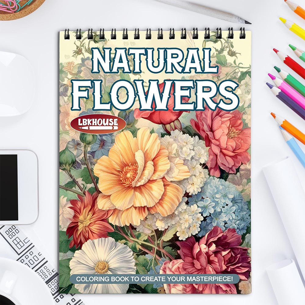 LBKHOUSE Natural Flowers Coloring Book for Adult