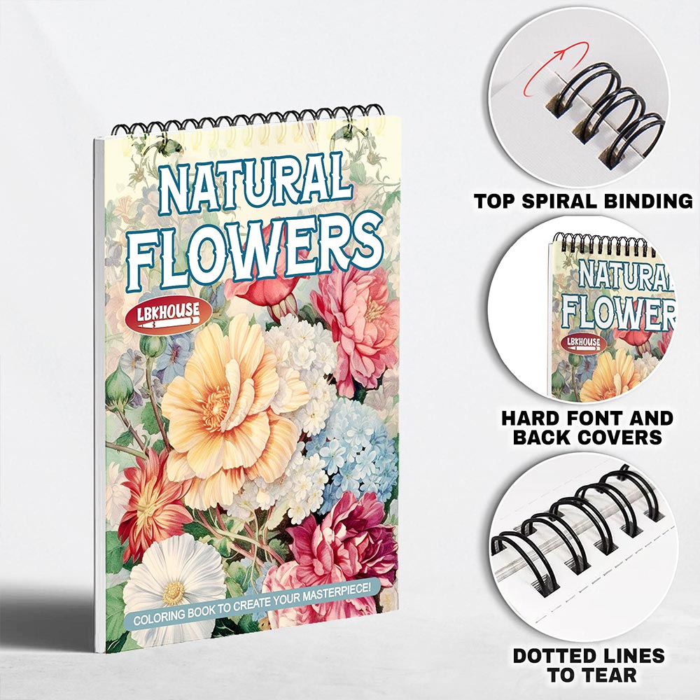 LBKHOUSE Natural Flowers Coloring Pages for Adult