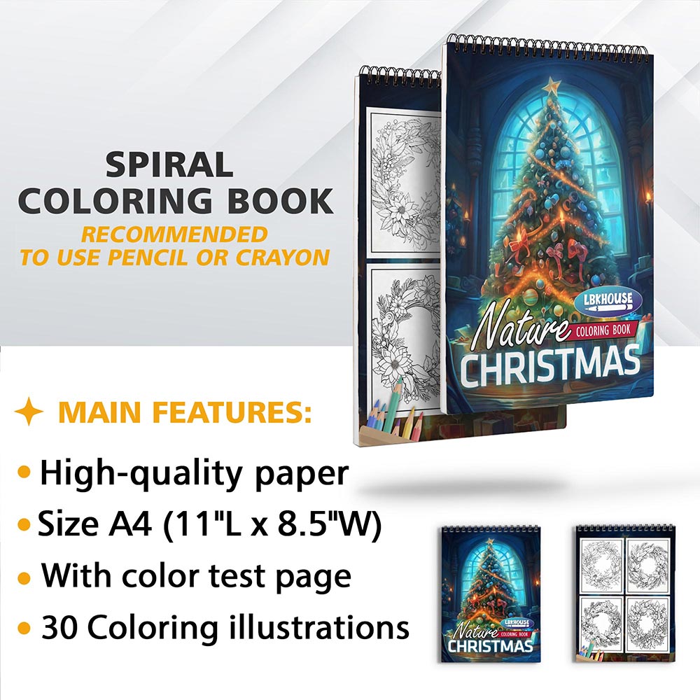 LBKHOUSE Nature Christmas Coloring Sheets for Adult