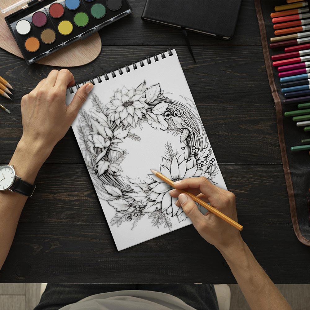 LBKHOUSE Nature Christmas Coloring Book Spiral Bound for Adult