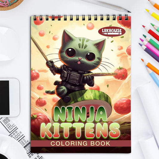LBKHOUSE Ninja Kittens Coloring Book for Adult