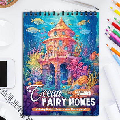 LBKHOUSE Ocean Fairy Homes Coloring Book for Adult