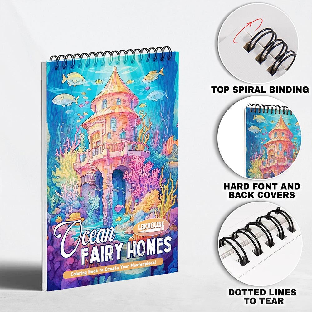 LBKHOUSE Ocean Fairy Homes Coloring Pages for Adult