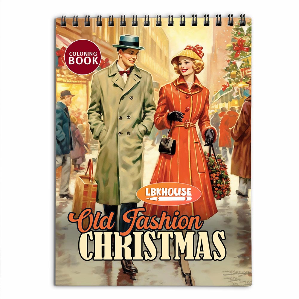 LBKHOUSE Old Fashion Christmas Coloring Book for Adult