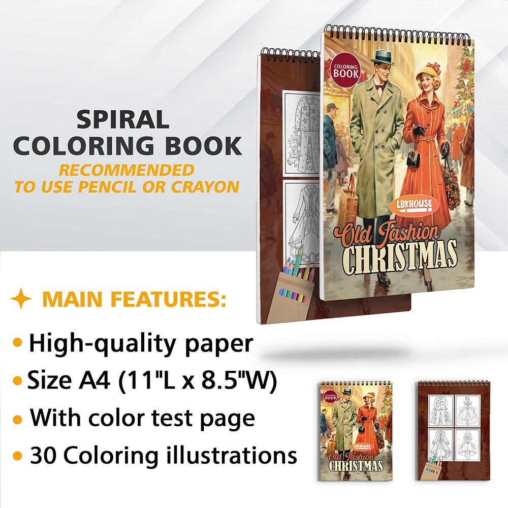 LBKHOUSE Old Fashion Christmas Coloring Sheets for Adult