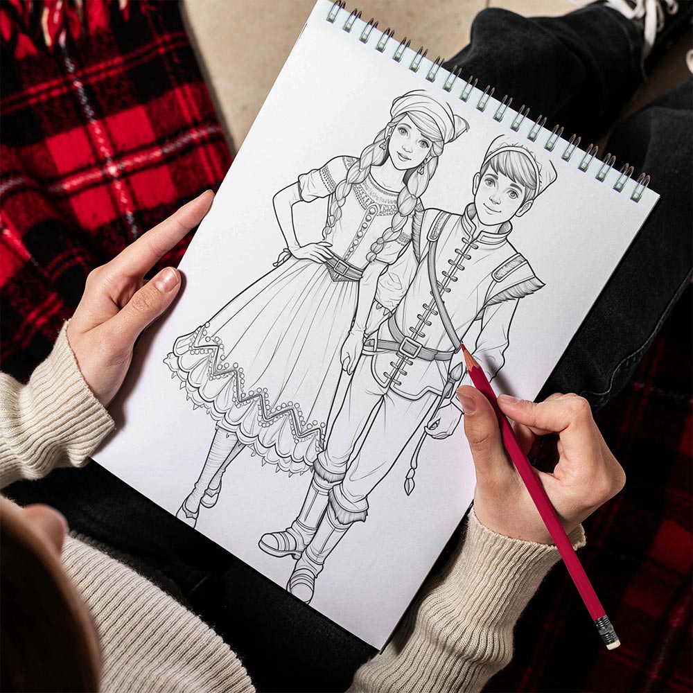 LBKHOUSE Old Fashion Christmas Spiral Bound  Coloring Book for Adult