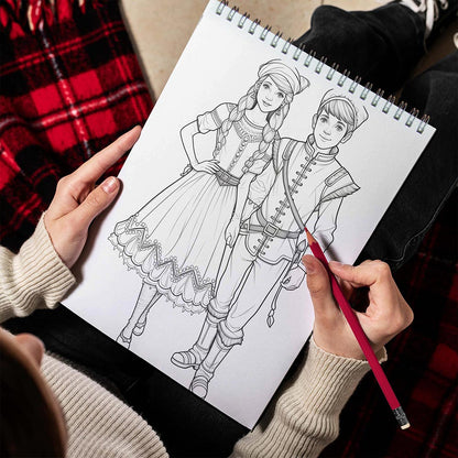 LBKHOUSE Old Fashion Christmas Spiral Bound  Coloring Book for Adult