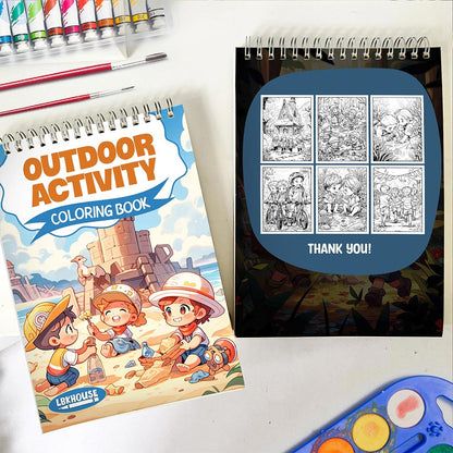 LBKHOUSE Outdoor Activity Spiral Coloring Book for Adult