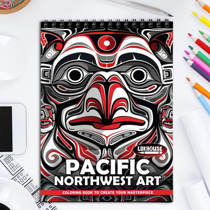LBKHOUSE Pacific Northwest Art Coloring Book for Adults